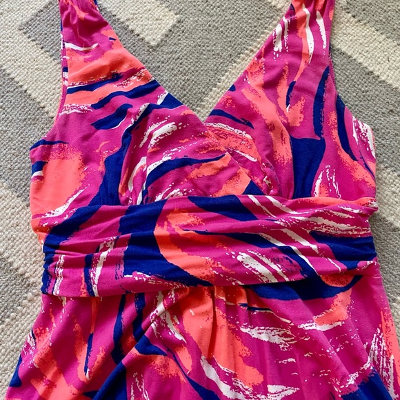 ECU Lilly Pulitzer Sloan Midi Dress S Bomber Blue Plume Bloom - Picture 8 of 10